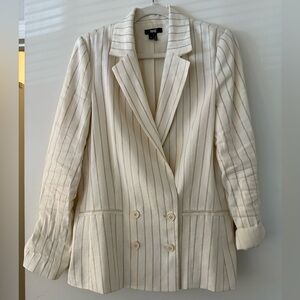 Paige White and Gold Pinstripe Blazer